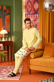 The Rasa Cinta Men Baju Melayu Top - Light Yellow