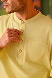 The Rasa Cinta Men Baju Melayu Top - Light Yellow
