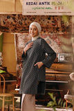 The Akar Kita Women Kurung Riau Top - Black Streak