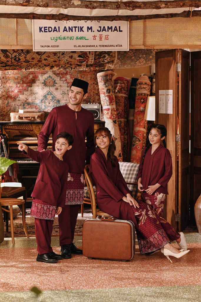 The Akar Kita Kebaya Top - Burgundy