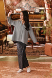 The Akar Kita Kebaya Top - Silver Blue