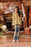 The Akar Kita Folded Skirt - Blue Square