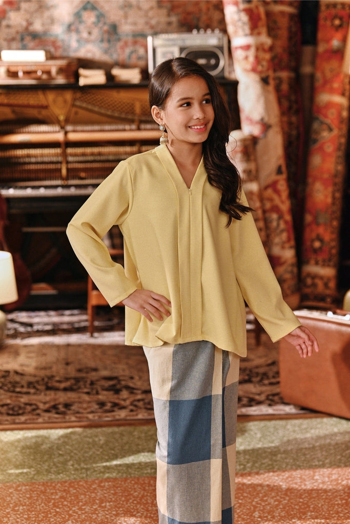 The Akar Kita Kebaya Top - Mellow Yellow