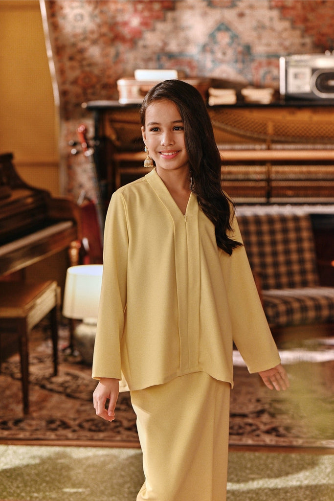 The Akar Kita Kebaya Top - Mellow Yellow