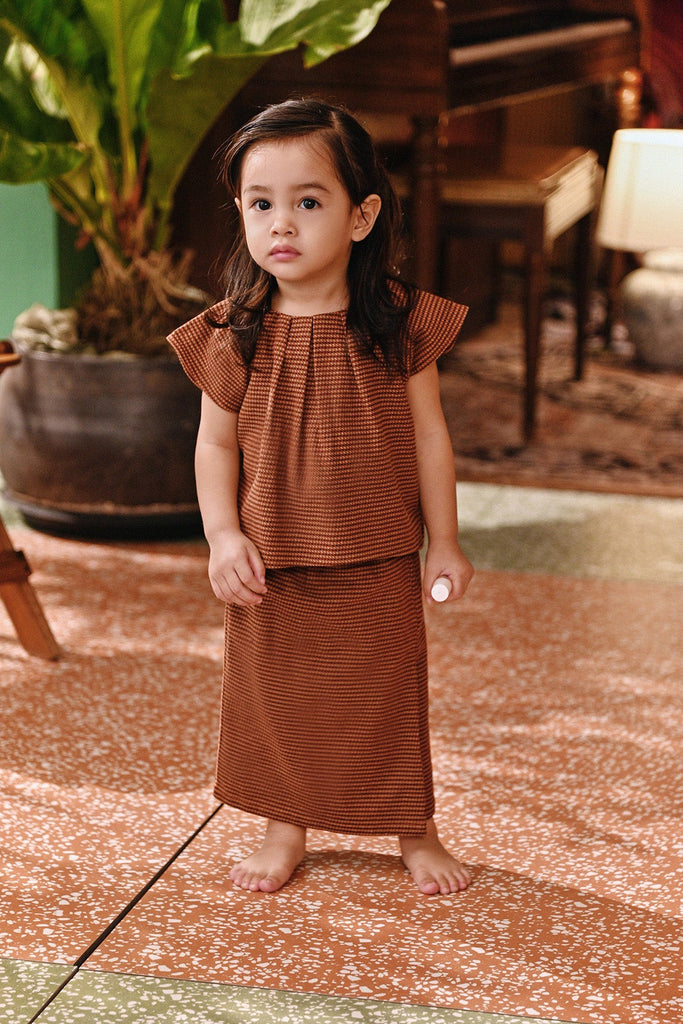 The Akar Kita Babies Folded Skirt - Brownflux