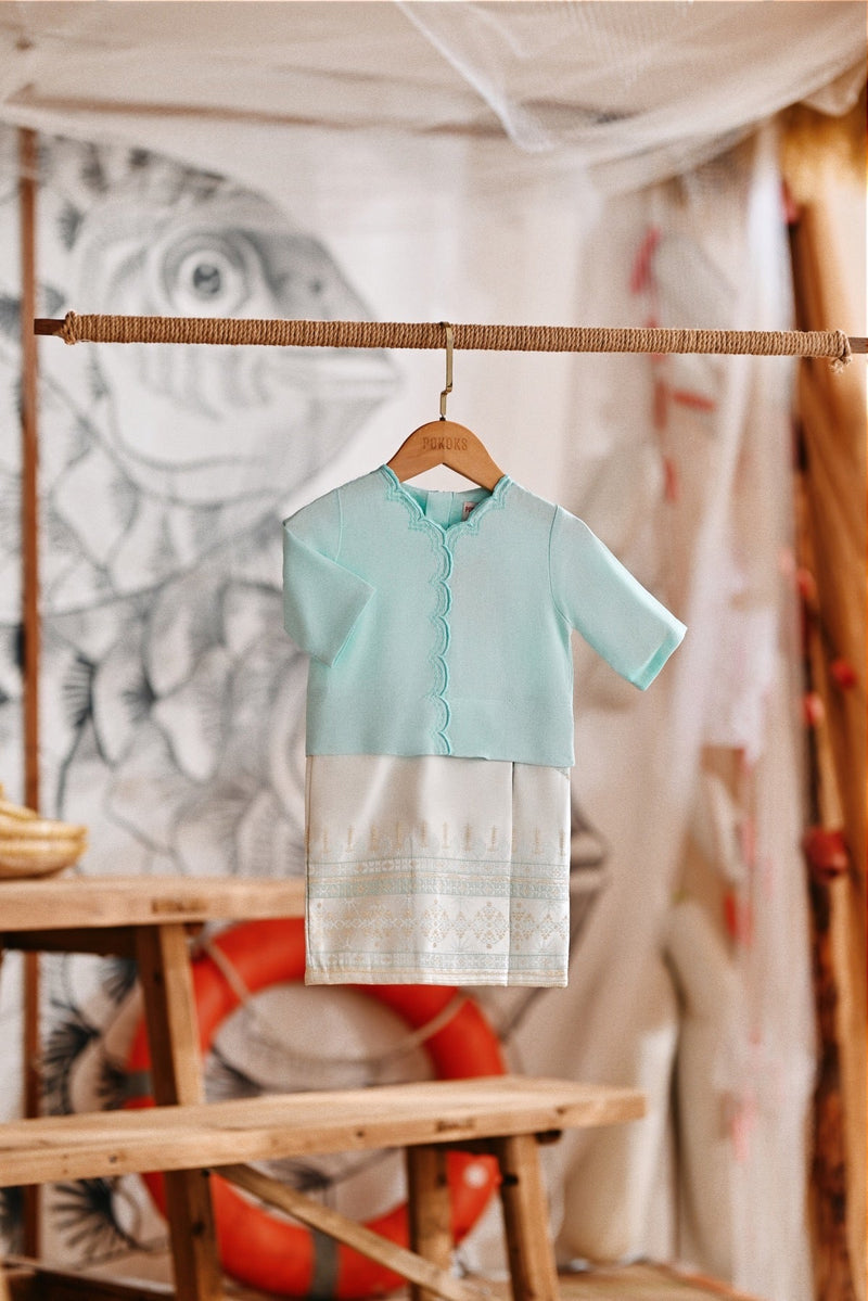 The Harbour Babies Kurung - Aqua Bloom