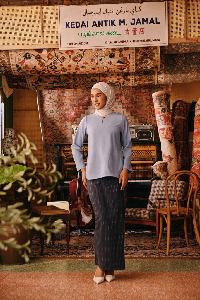 The Akar Kita Women Folded Skirt - Grey Harvest