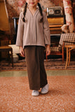 The Akar Kita Folded Skirt - Brown Dash