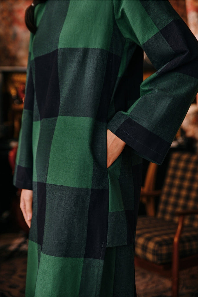 The Akar Kita Women Kurung Riau Top - Green Square