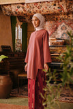 The Akar Kita Women Kurung Riau Top - Dark Mauve