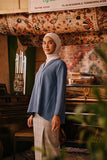 The Akar Kita Women Kebaya Top - Coronet Blue