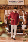 The Akar Kita Men 3/4 Sleeve Kurta - Ruby Harvest