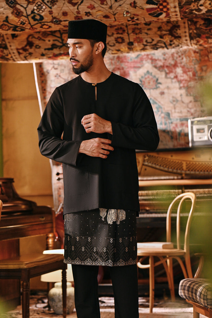 The Akar Kita Men Baju Melayu Teluk Belanga - Black