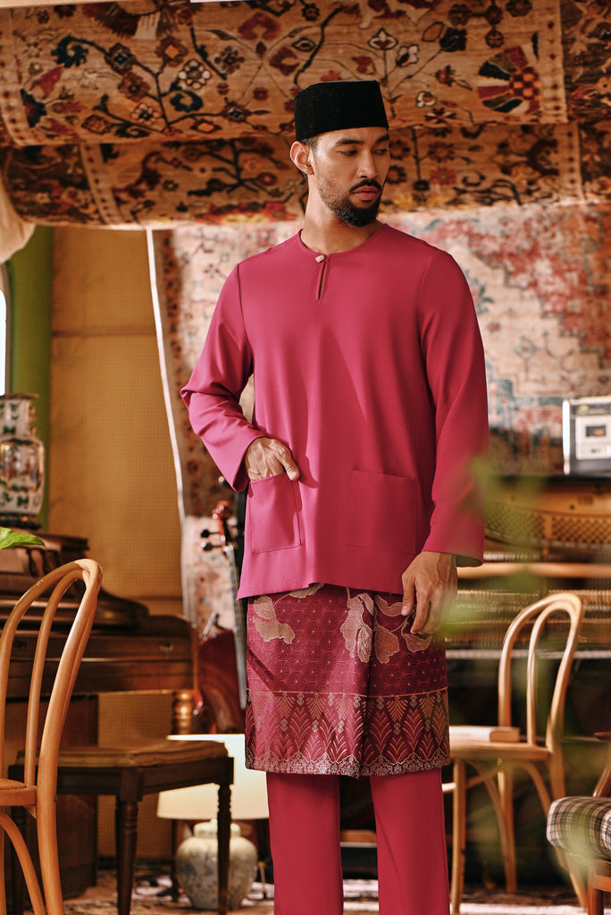 The Akar Kita Men Baju Melayu Teluk Belanga - Magenta