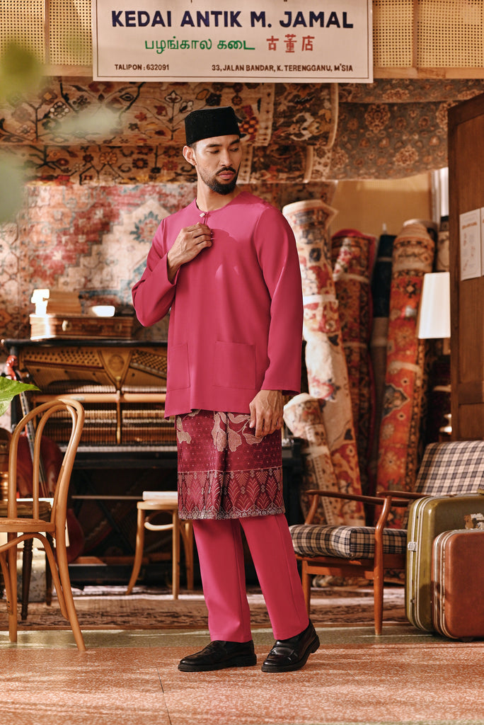 The Akar Kita Men Baju Melayu Teluk Belanga - Magenta