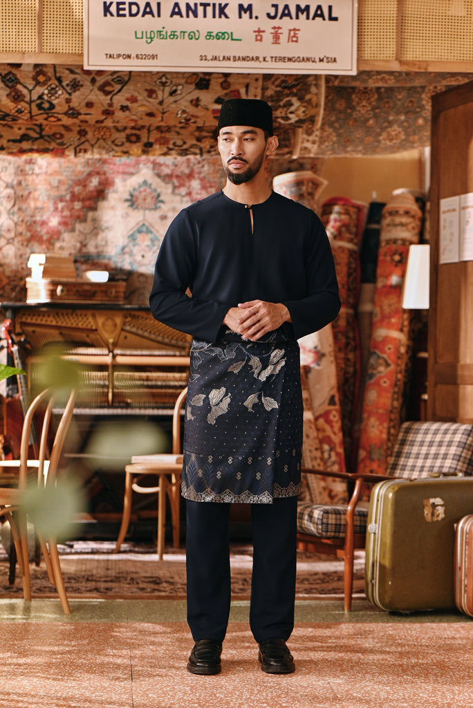 The Akar Kita Men Baju Melayu Teluk Belanga - Navy