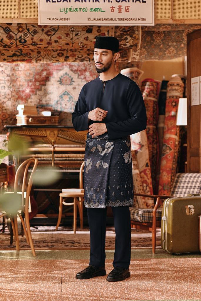 The Akar Kita Men Baju Melayu Teluk Belanga - Navy