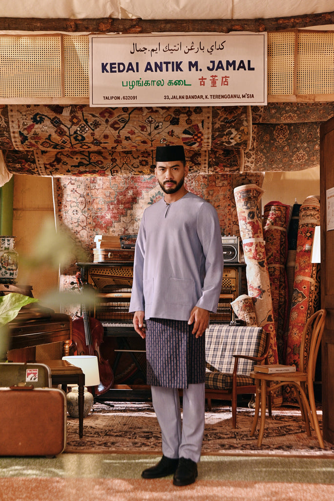 The Akar Kita Men Baju Melayu Teluk Belanga - Denim Blue