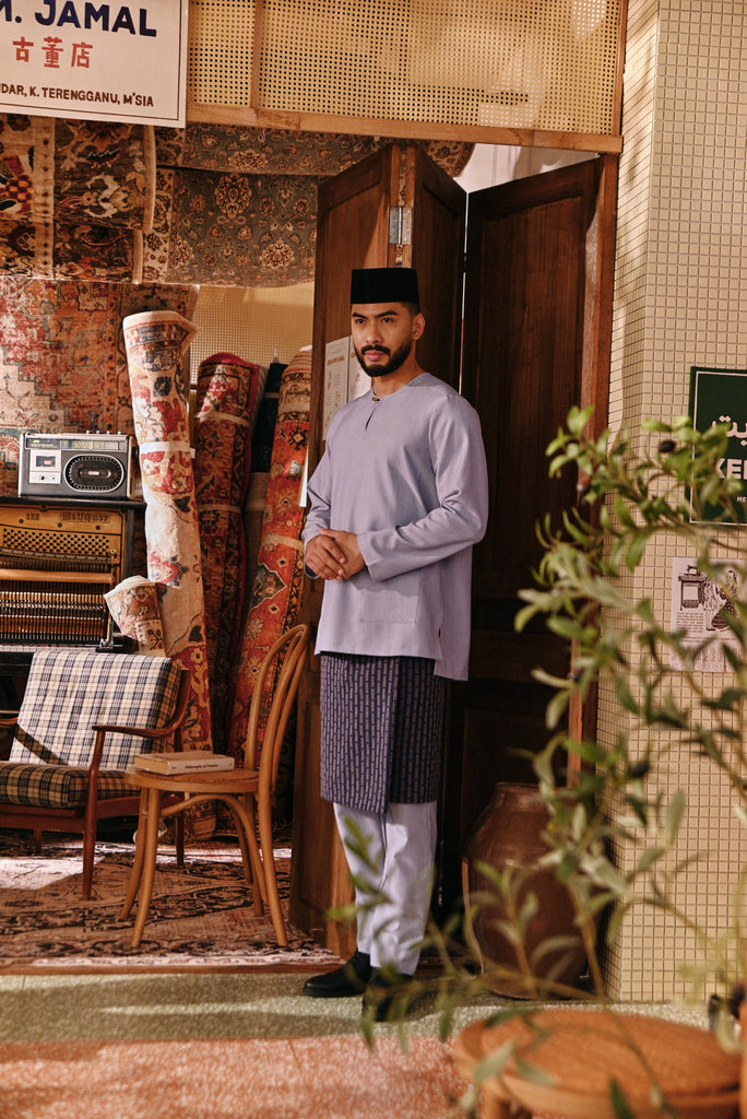 The Akar Kita Men Baju Melayu Teluk Belanga - Denim Blue