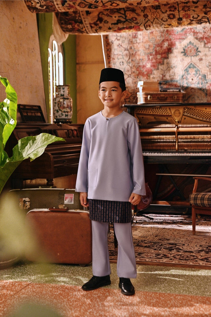 The Akar Kita Baju Melayu Teluk Belanga - Denim Blue