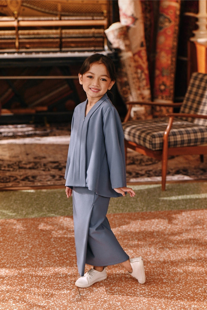 The Akar Kita Folded Skirt - Coronet Blue