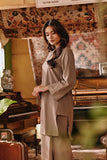The Akar Kita Women Kurung Riau Top - Silver Mink