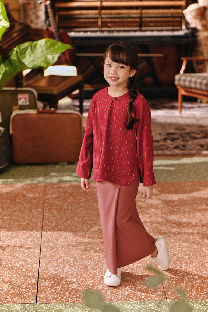 The Akar Kita Folded Skirt - Dark Mauve