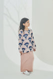 Print Kurung Blouse match plain Folded Skirt