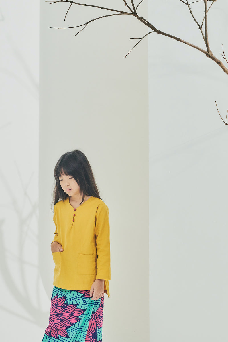 Blaus Kurung match print Folded Skirt