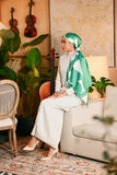 The Glow Women Broderie Shawl - Green Geo