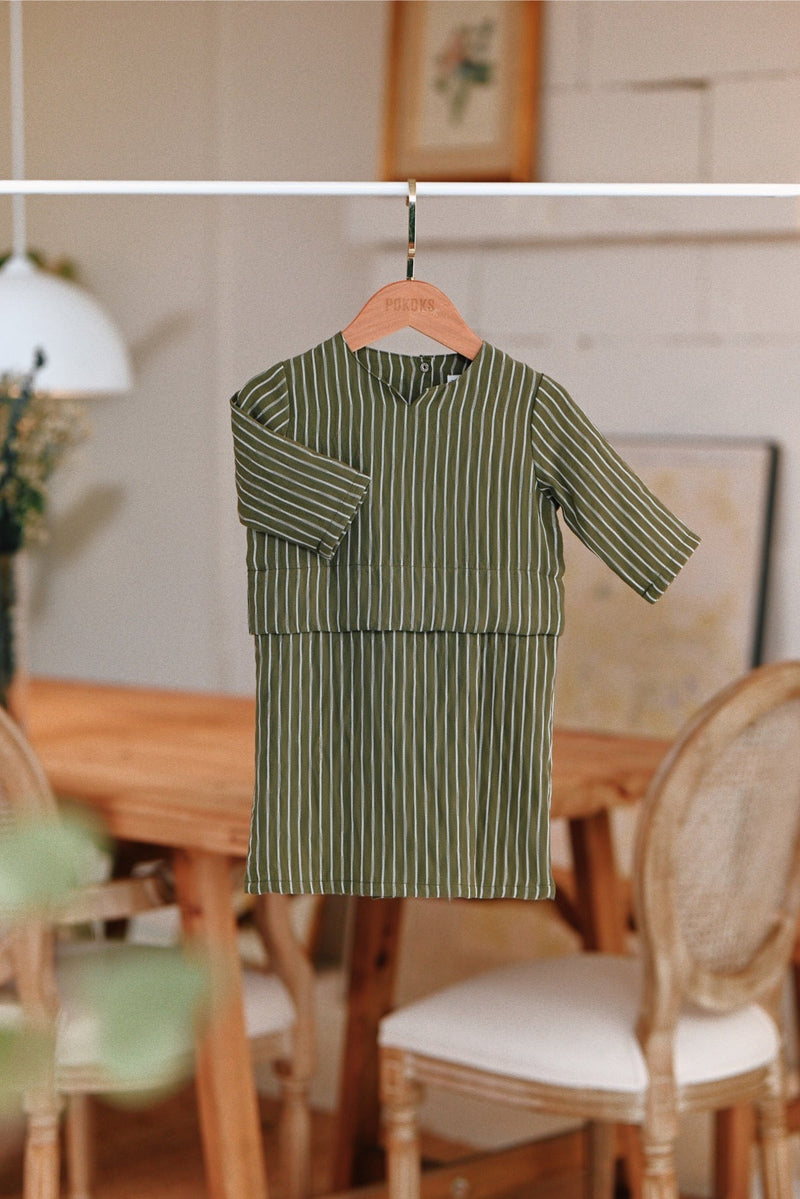 The Jumpa Babies Kurung - Leaf Stripe