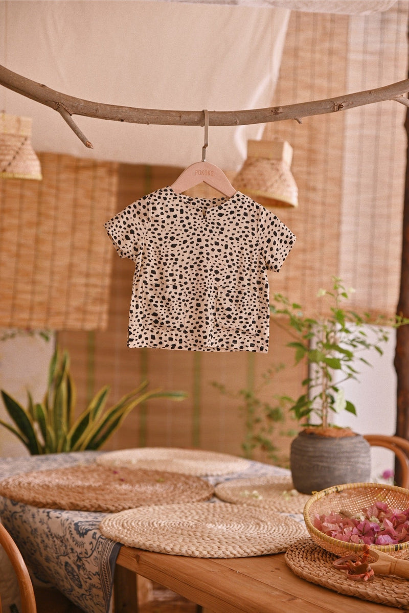 The Hening Babies Short Sleeve Kurta - Champagne Safari