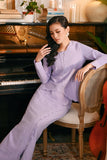 The Glow Women Broderie Kebaya Set - Lilac Jacquard
