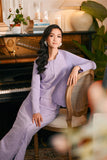 The Glow Women Broderie Kebaya Set - Lilac Jacquard