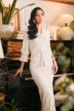 The Glow Women Chic Kebaya Set - White Jacquard