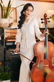 The Glow Women Chic Kebaya Set - White Jacquard