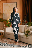 The Glow Women Chic Kebaya Set - Black Geo