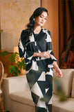The Glow Women Chic Kebaya Set - Black Geo