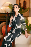 The Glow Women Chic Kebaya Set - Black Geo