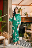 The Glow Women Demure Kurung Set - Green Geo