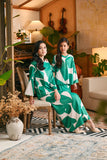 The Glow Demure Kurung Set - Green Geo