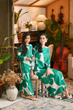 The Glow Demure Kurung Set - Green Geo