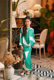 The Glow Demure Kurung Set - Green Geo