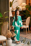 The Glow Demure Kurung Set - Green Geo