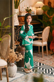 The Glow Demure Kurung Set - Green Geo