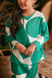 The Glow Demure Kurung Set - Green Geo