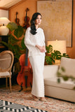 The Glow Women Demure Kurung Set - White Jacquard