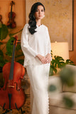 The Glow Women Demure Kurung Set - White Jacquard