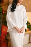 The Glow Women Demure Kurung Set - White Jacquard