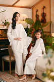 The Glow Demure Kurung Set - White Jacquard